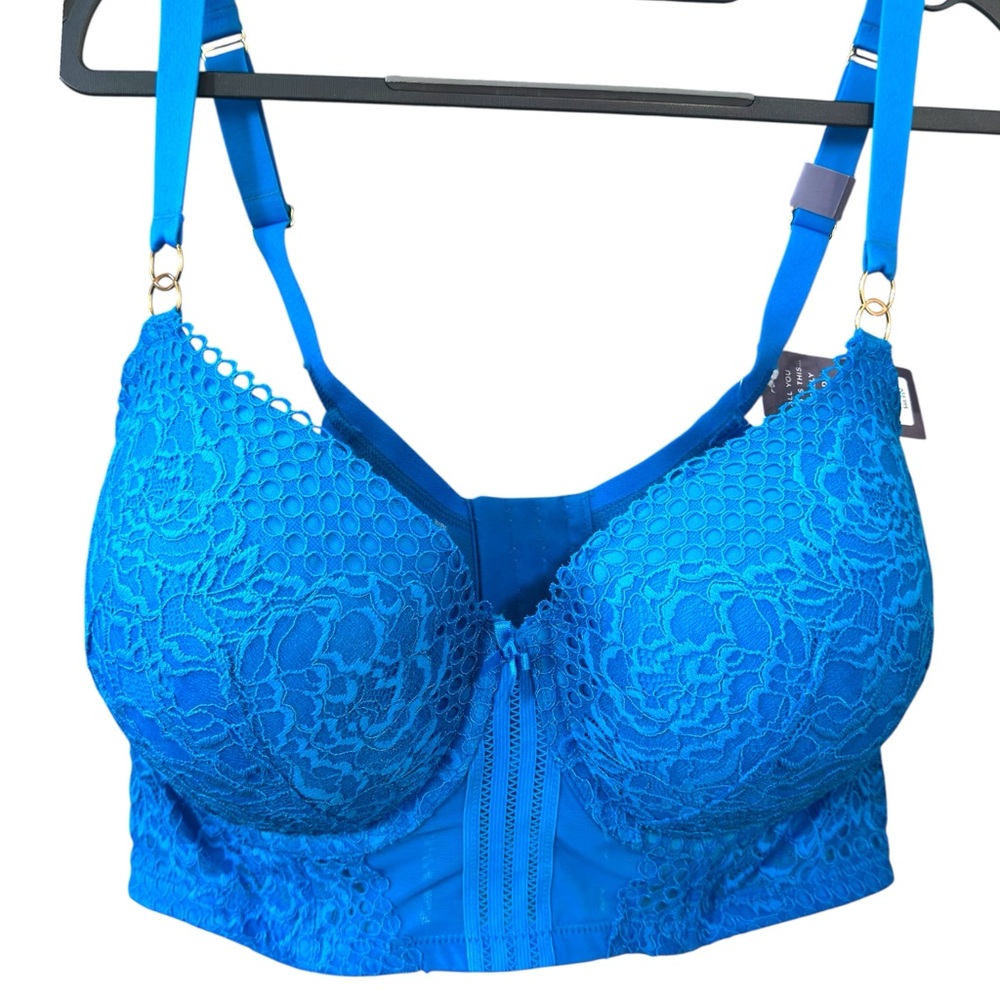Cacique 44DD Vibrant Blue Lace Bra